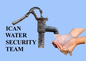 Water Security Team logo, with manual pump and open hands