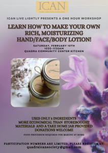 Poster for the lotion-making workshop