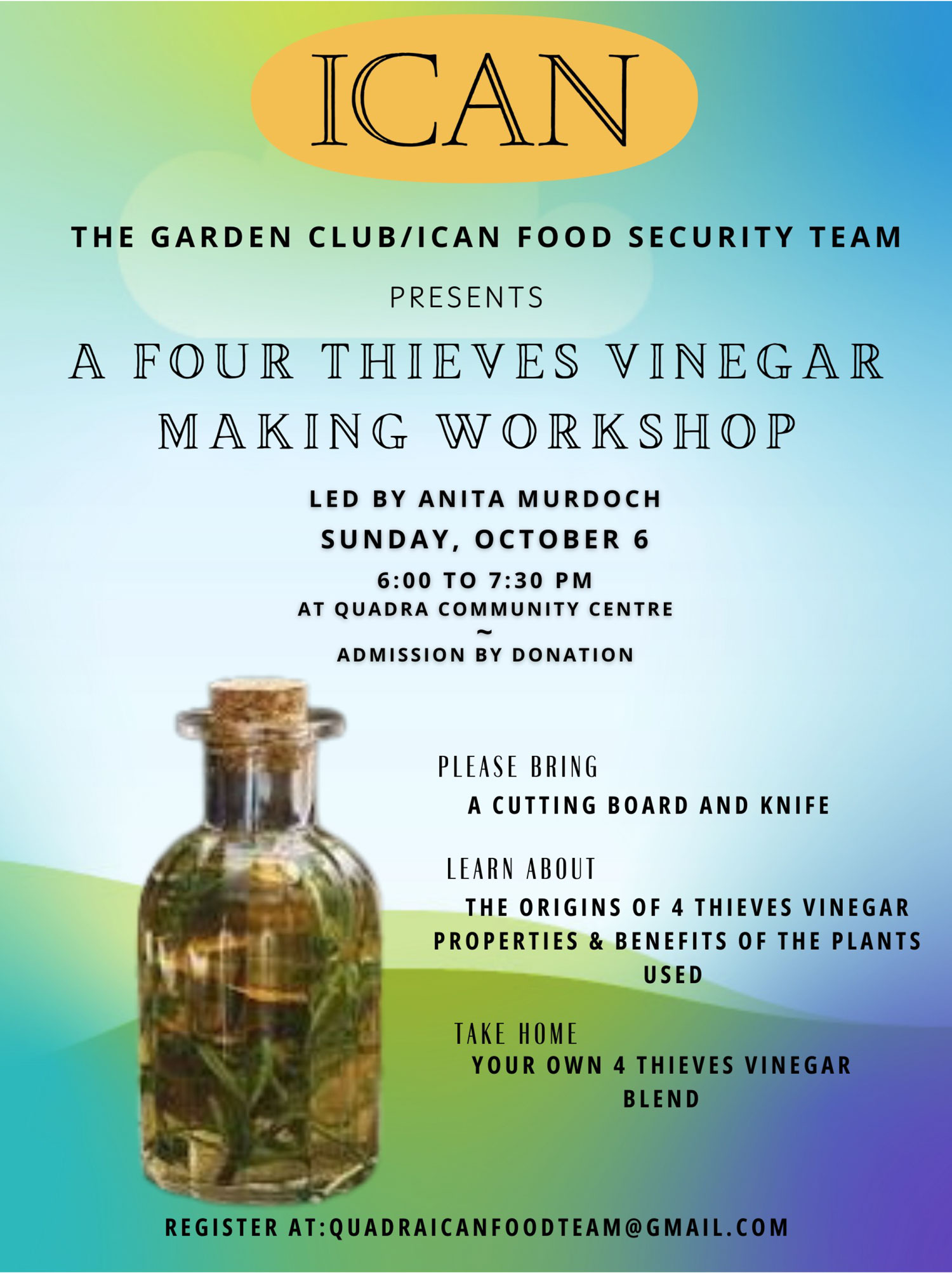 Four Thieves vinegar making workshop poster